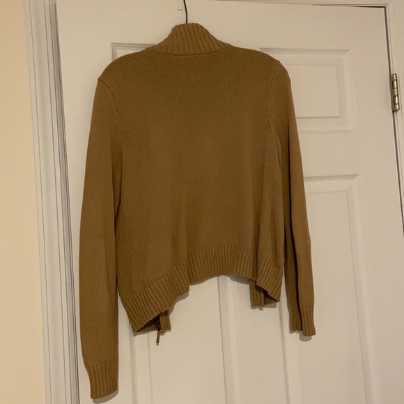 Chaps Brown Buckle Pocket Zip-Up Sweater Size PS - Picture 9 of 12